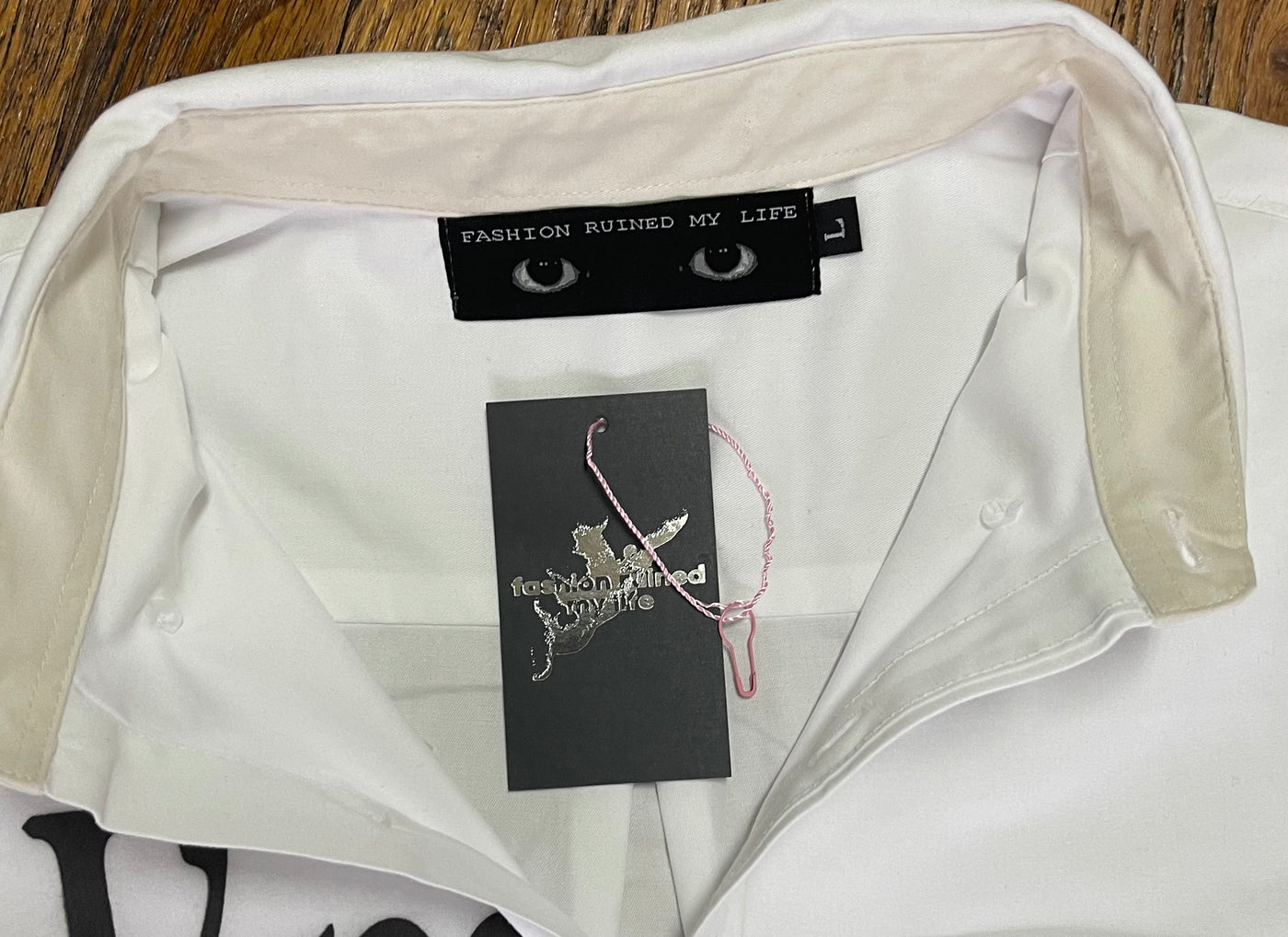 "I'm In Your Walls" Long Sleeve Dress Shirt (White)