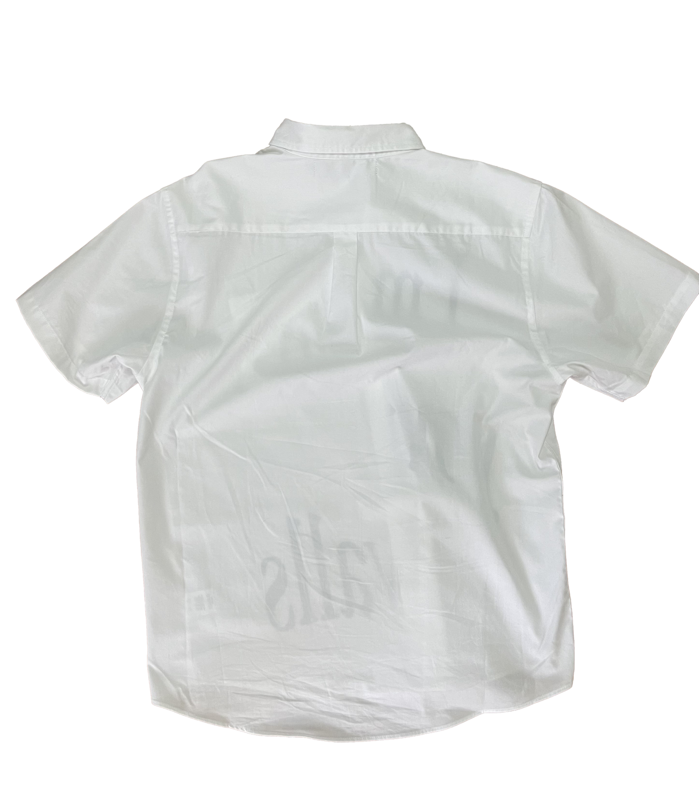 "I'm In Your Walls" Short Sleeve Button Up (White)